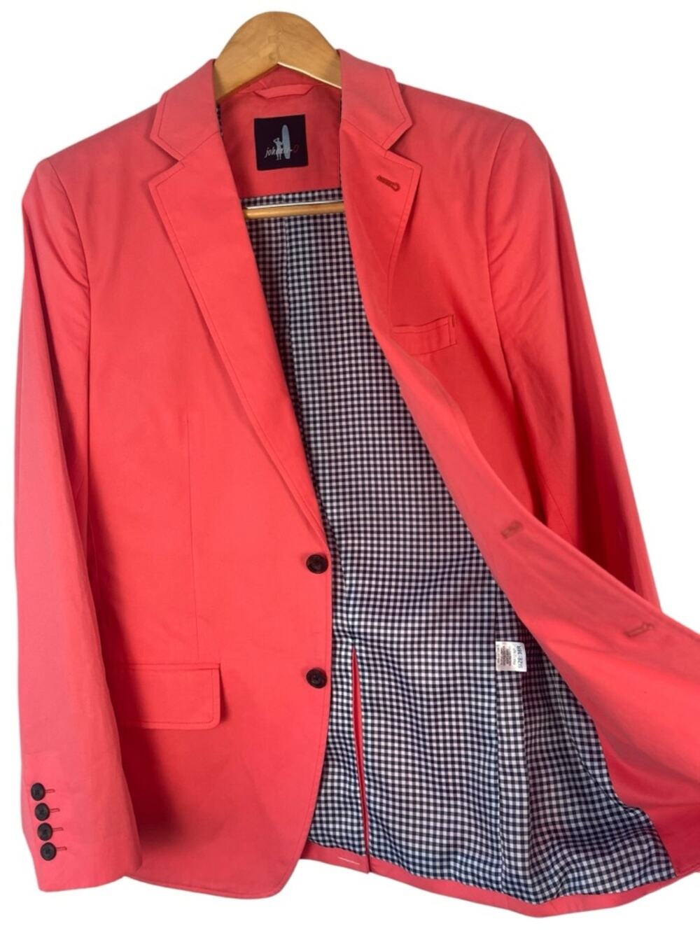 Johnnie-O Spring Twill Blazer Mens 38R Coral Preppy Wedding Guest Spring Summer